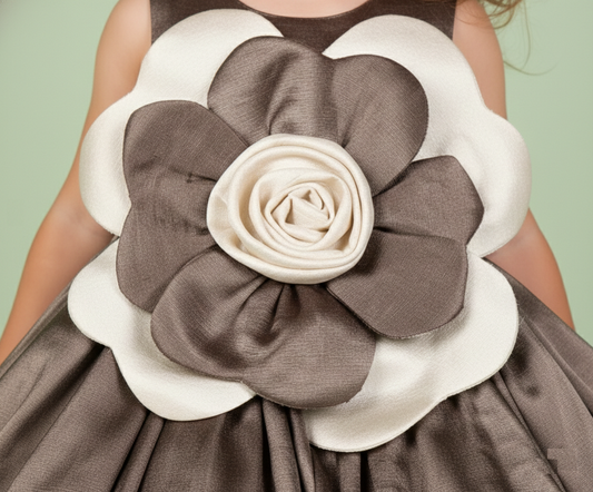 Mocha Brown Colour Party Frock(GE-GFRP_466)