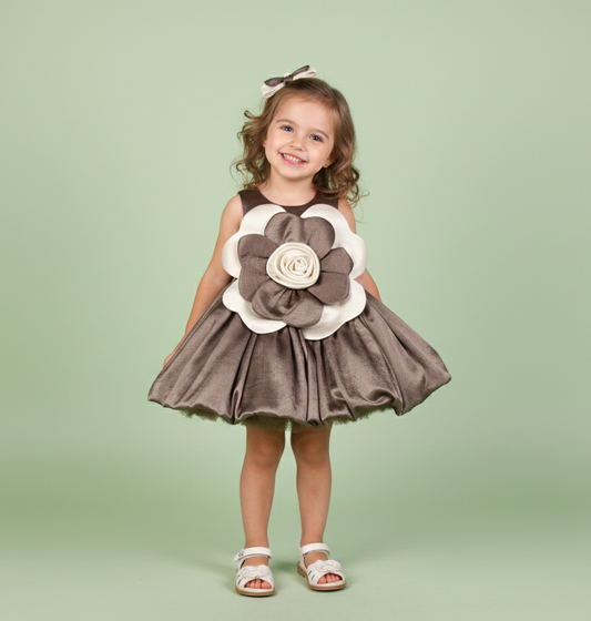 Mocha Brown Colour Party Frock(GE-GFRP_466)