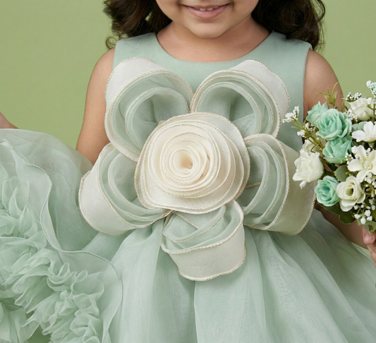 Seafoam Green Colour Party Frock(GE-GFRP_470)