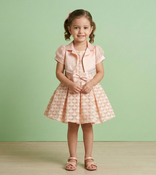 Peach Colour Party Frock(GE-GFRP_720)