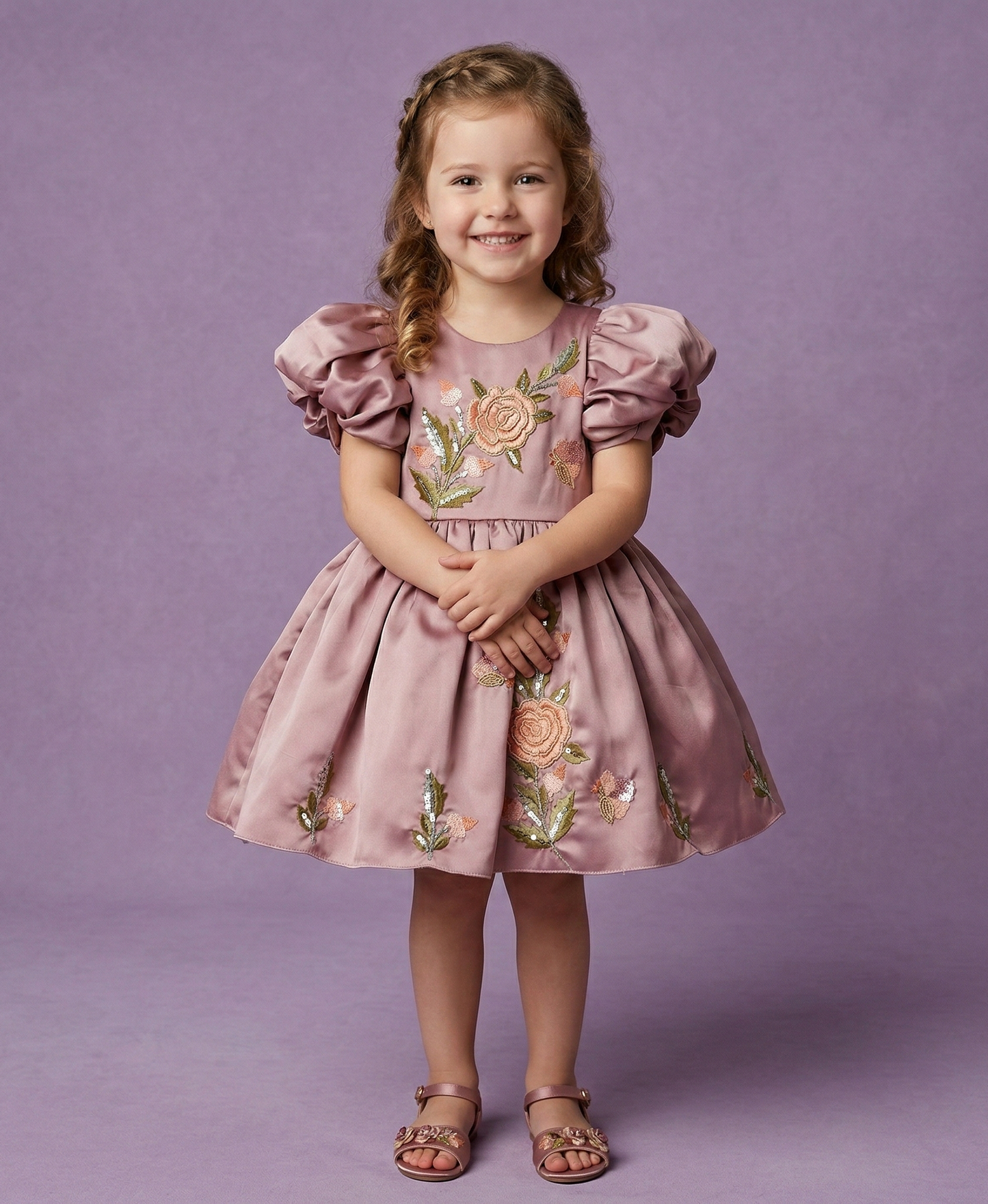 Rose Gold Colour Party Frock(GE-GFRP_9214)