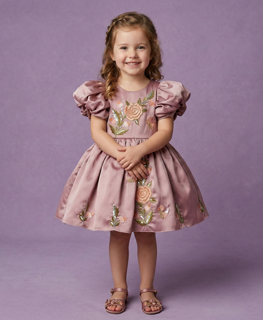 Rose Gold Colour Party Frock(GE-GFRP_9214)