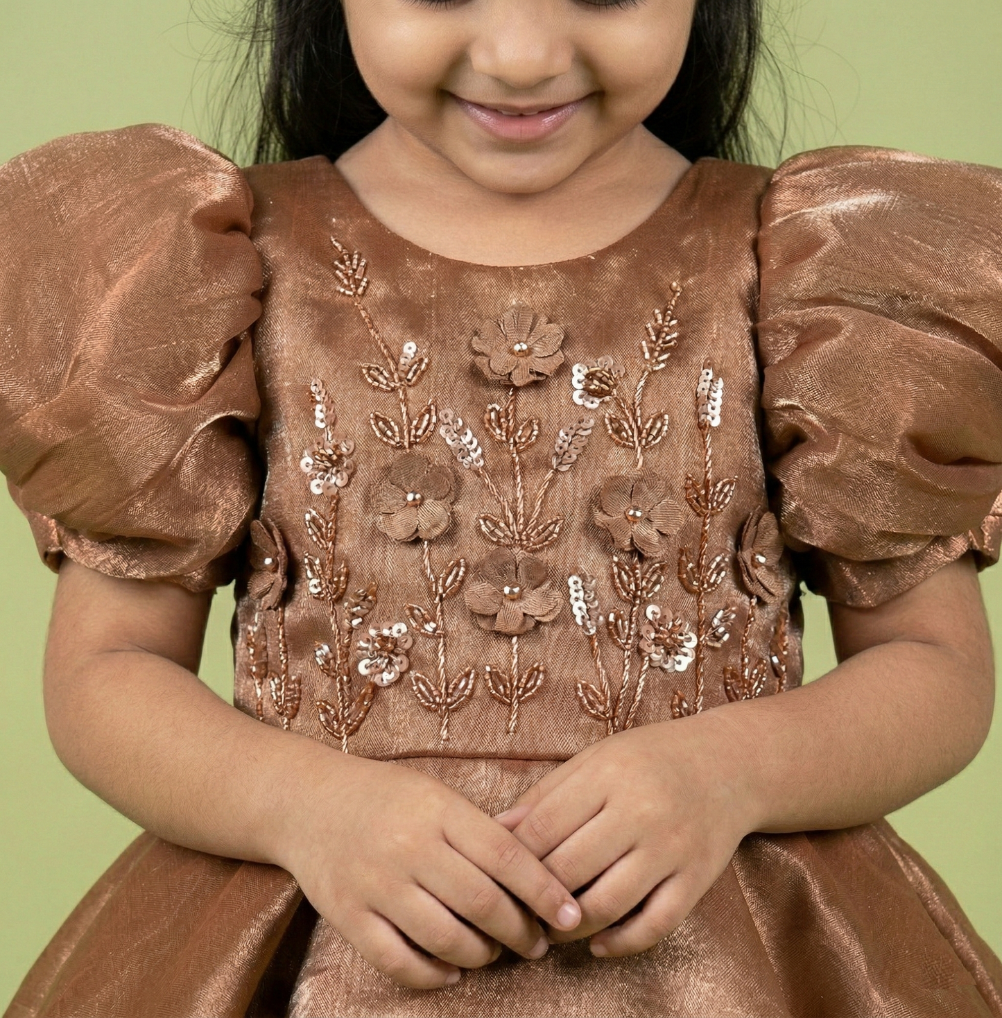 Chickoo Colour Party Frock(GE-GFRP_9285)