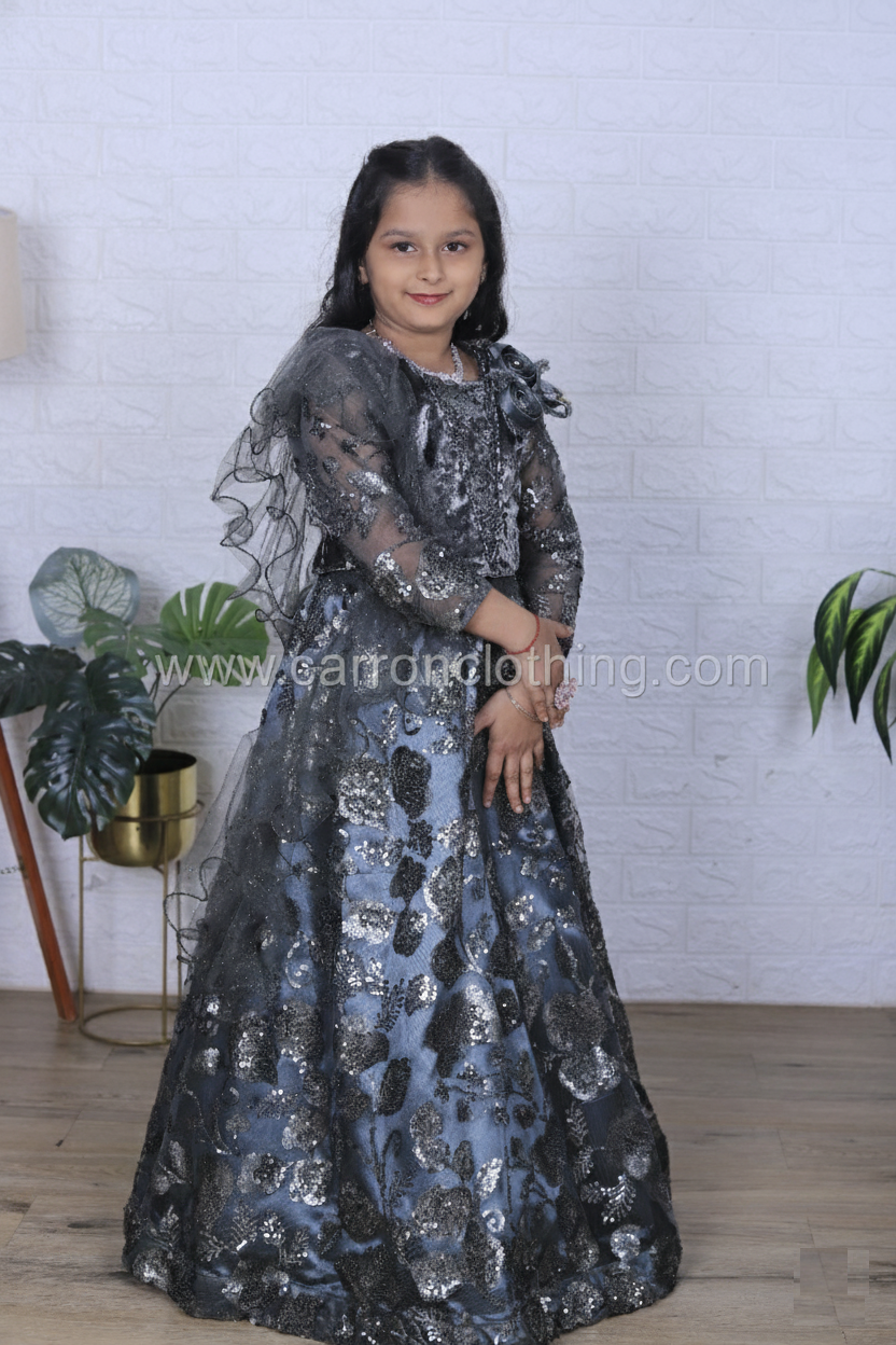 Charcoal Grey Colour Ghaghra Choli(GE-GGHC_1223)