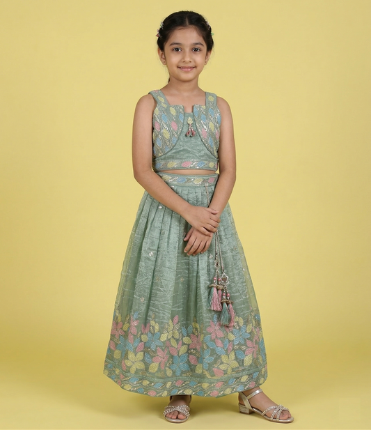 Sea Green Colour Ghaghra Choli(GE-GGHC_3370)