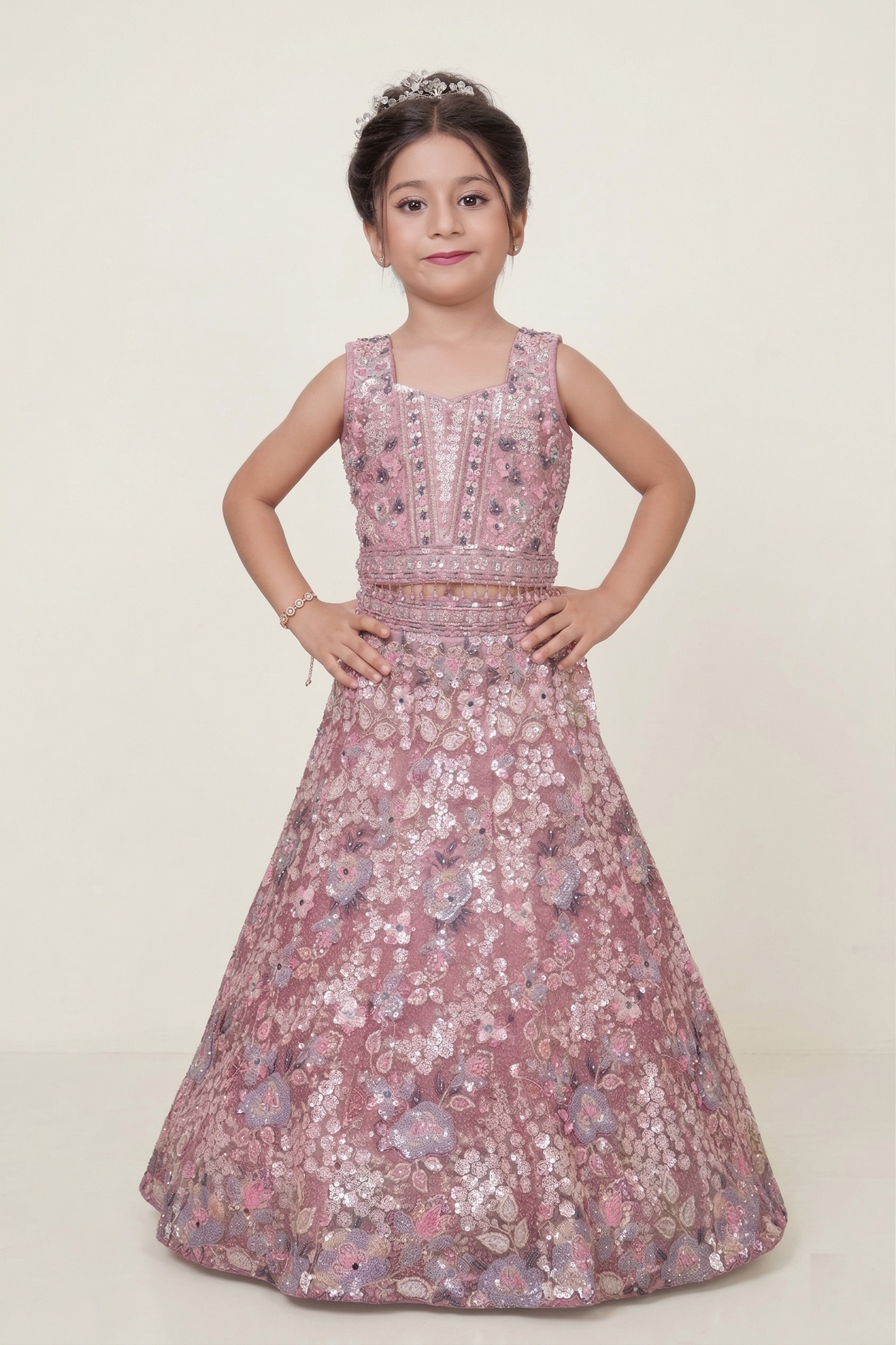 Onion Pink Colour Ghaghra Choli(GE-GGHC_6522)