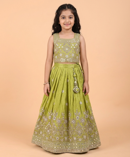 Green Colour Ghaghra Choli(GE-GGHC_6534)