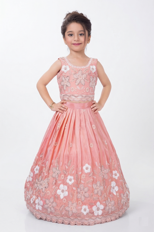 Peach Colour Ghaghra Choli(GE-GGHC_6564)