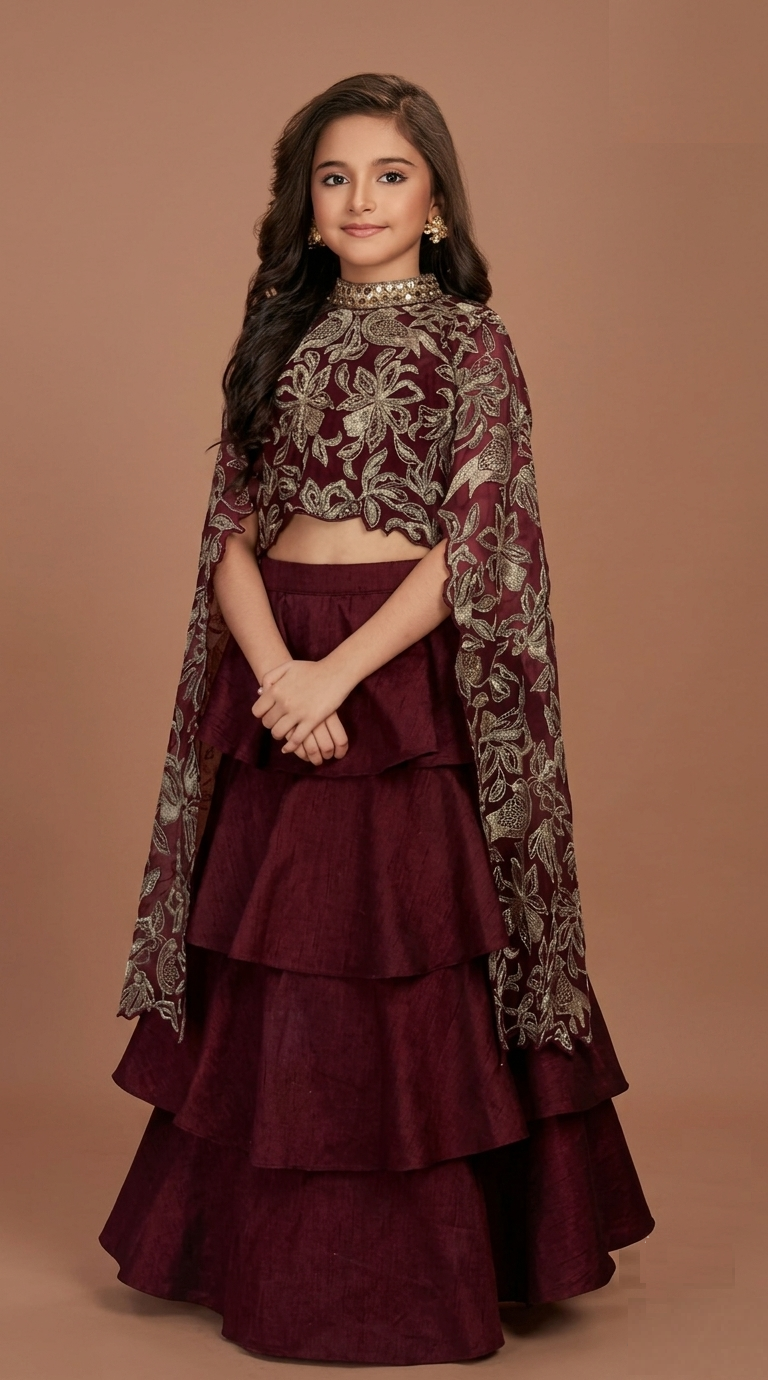 Maroon Colour Ghaghra Choli(GE-GGHC_7928)