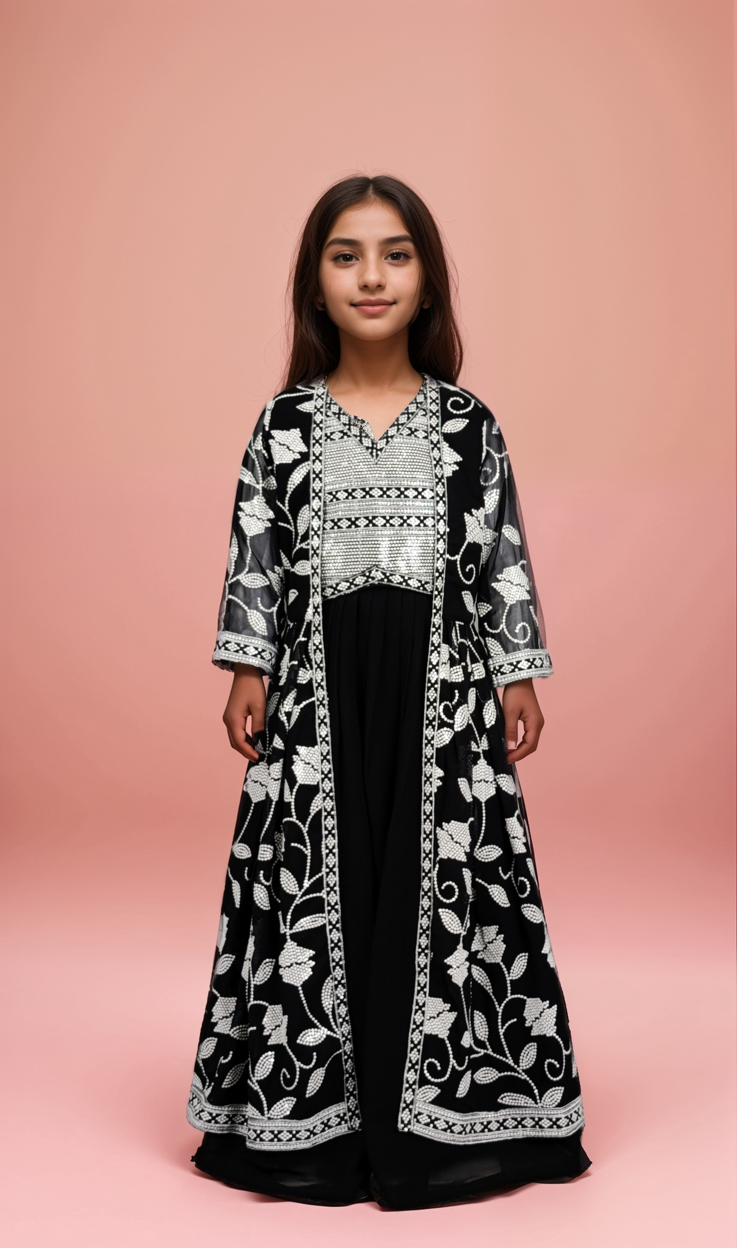 Black & White Colour Ghaghra Choli(GE-GGHC_1085)