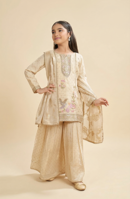 Beige Colour Gharara Set(GE-GGHS_5003)
