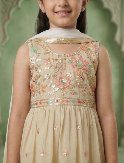 Beige Colour Gharara Set(GE-GGHS_697)