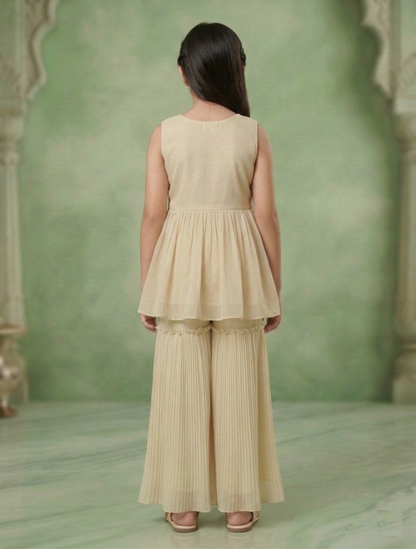 Beige Colour Gharara Set(GE-GGHS_697)