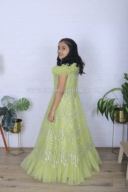 Green Colour Gown(GE-GGWN_1493)