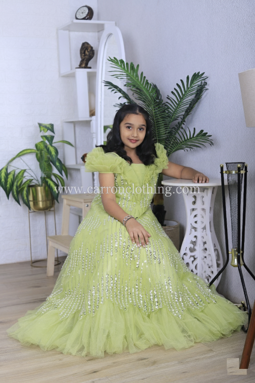 Green Colour Gown(GE-GGWN_1493)