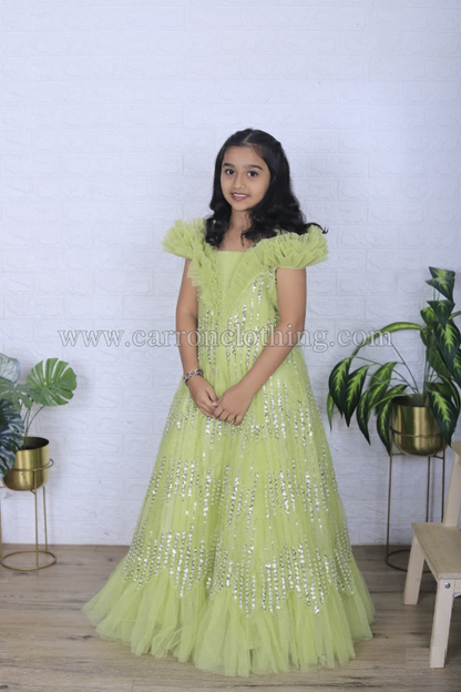 Green Colour Gown(GE-GGWN_1493)