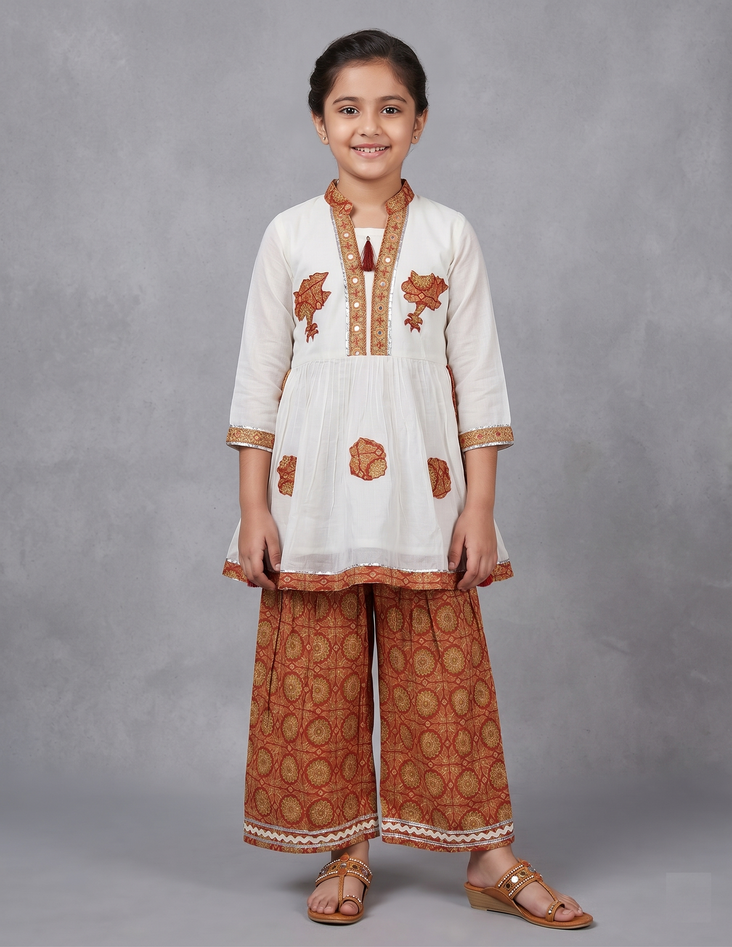 Cream Colour Kurti Set(GE-GKUS_2859)
