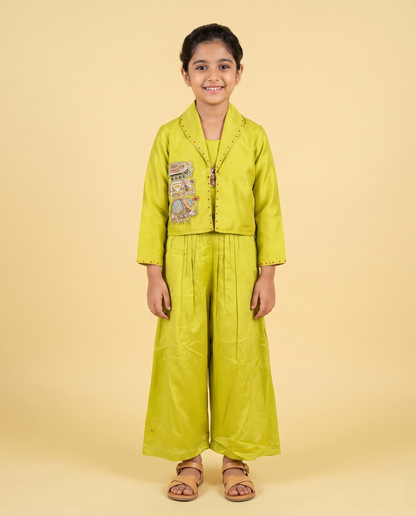 Lime Green Colour Plazo Set(GE-GPZS_109)