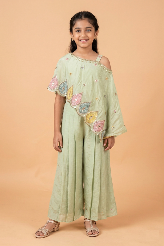 Pista Green Colour Plazo Set(GE-GPZS_110.2)