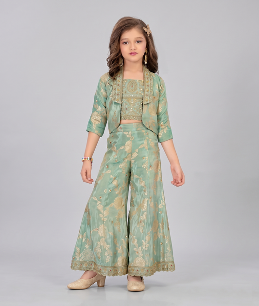 Mint Green Colour Plazo Set(GE-GPZS_1118)