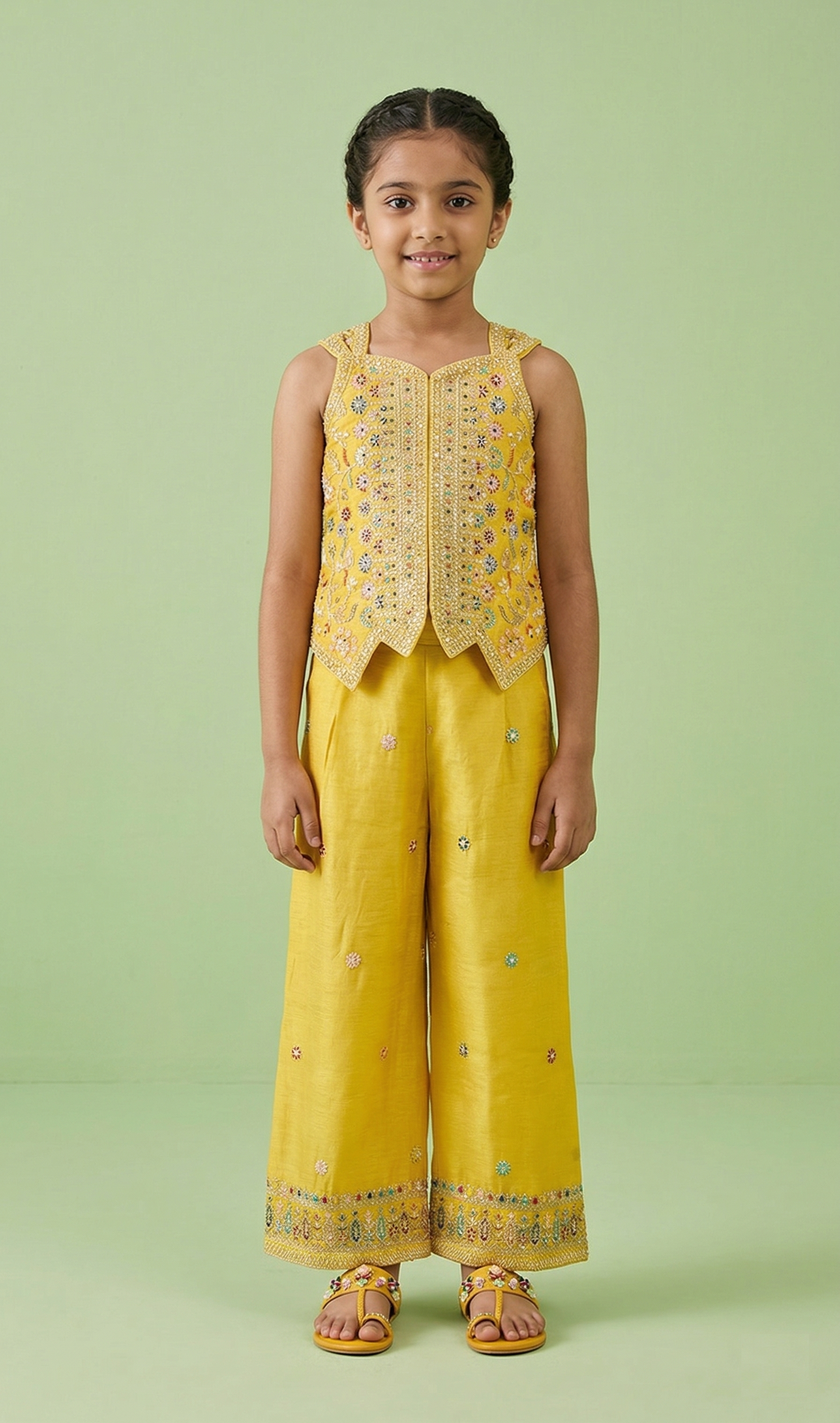 Yellow Colour Plazo Set(GE-GPZS_1170)