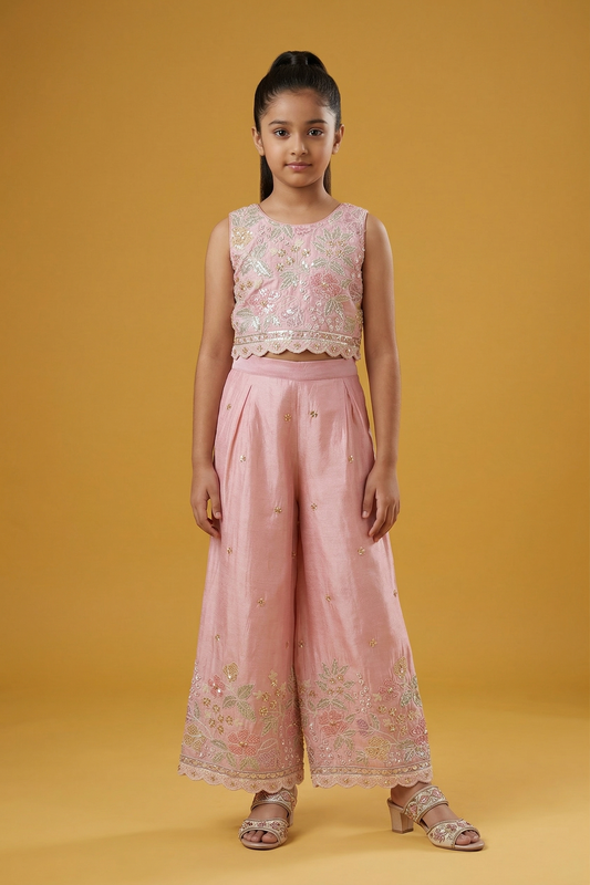 Onion Pink Colour Plazo Set(GE-GPZS_1201)