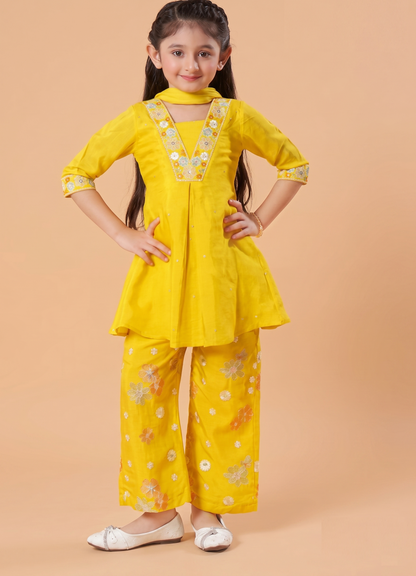 Yellow Colour Plazo Set(GE-GPZS_1285)