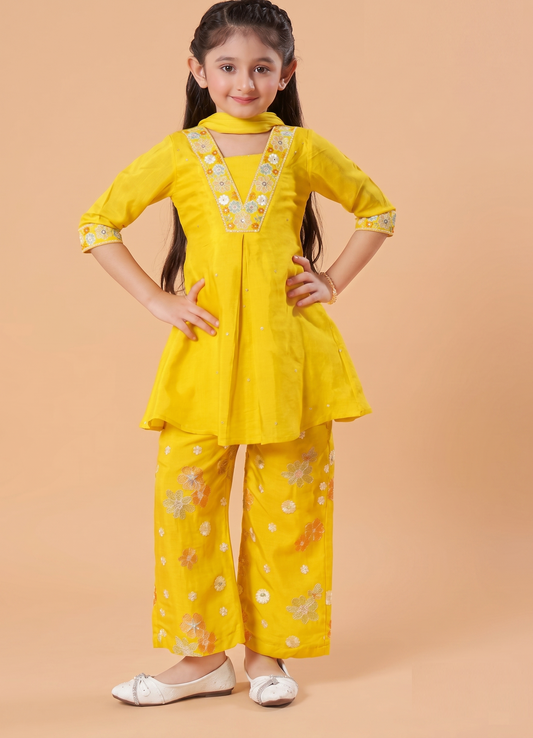 Yellow Colour Plazo Set(GE-GPZS_1285)
