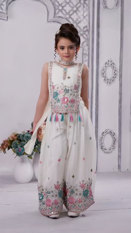Cream Colour Plazo Set(GE-GPZS_1483)