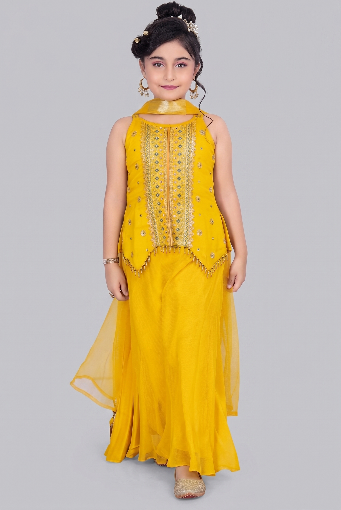 Yellow Colour Plazo Set(GE-GPZS_3340)