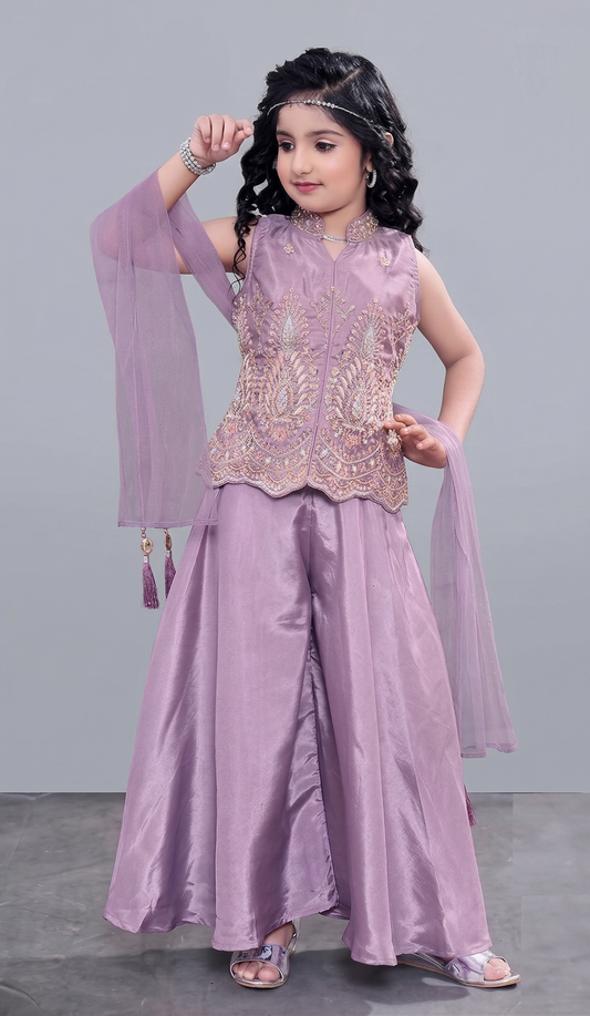 Soft Lavender Colour Plazo Set(GE-GPZS_3451)