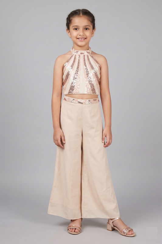 Cream Colour Plazo Set(GE-GPZS_4087)