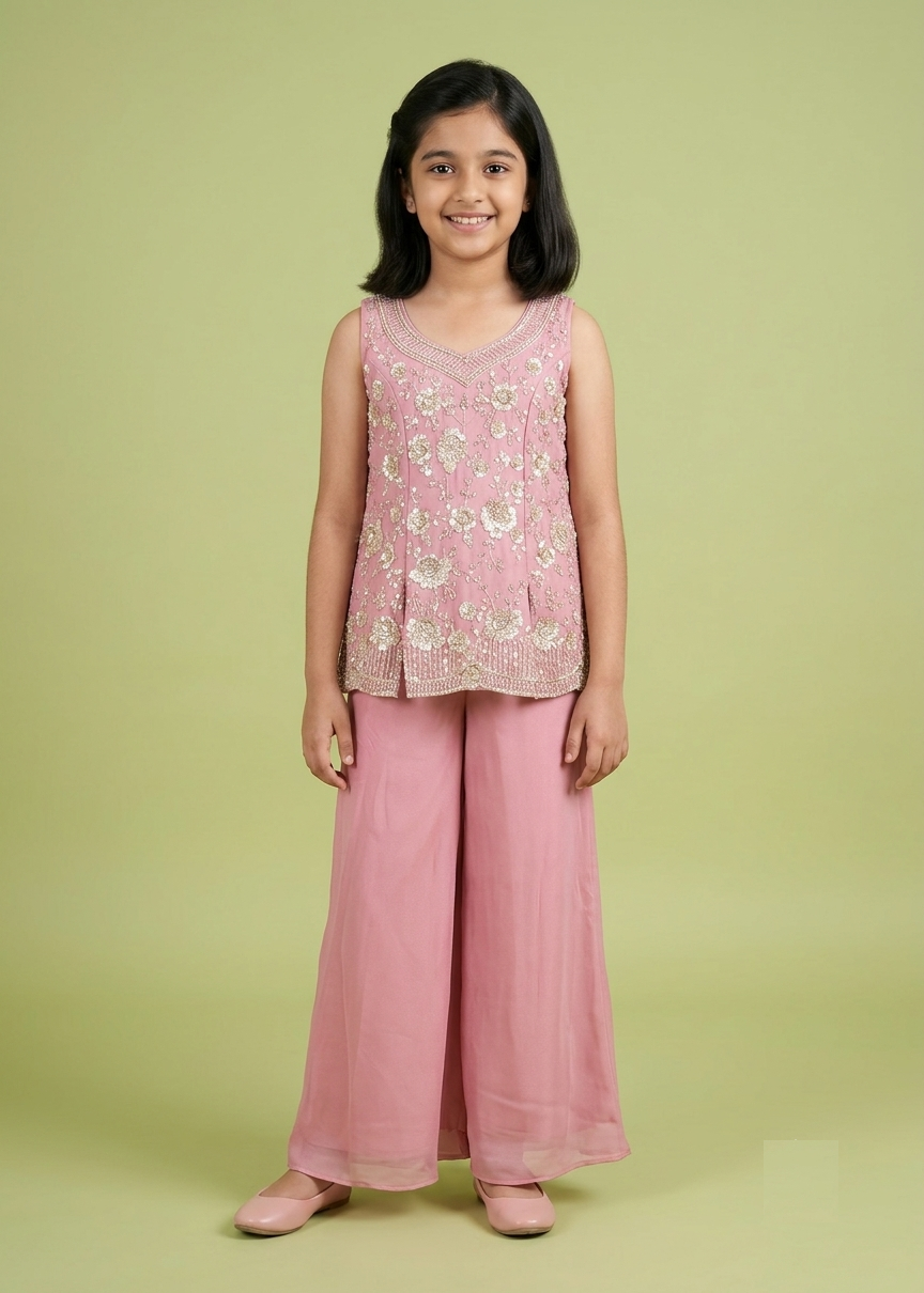Pink Colour Plazo Set(GE-GPZS_6136)