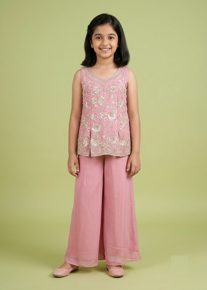 Pink Colour Plazo Set(GE-GPZS_6136)