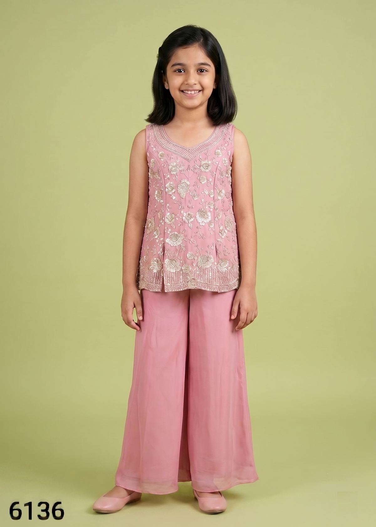 Pink Colour Plazo Set(GE-GPZS_6136)