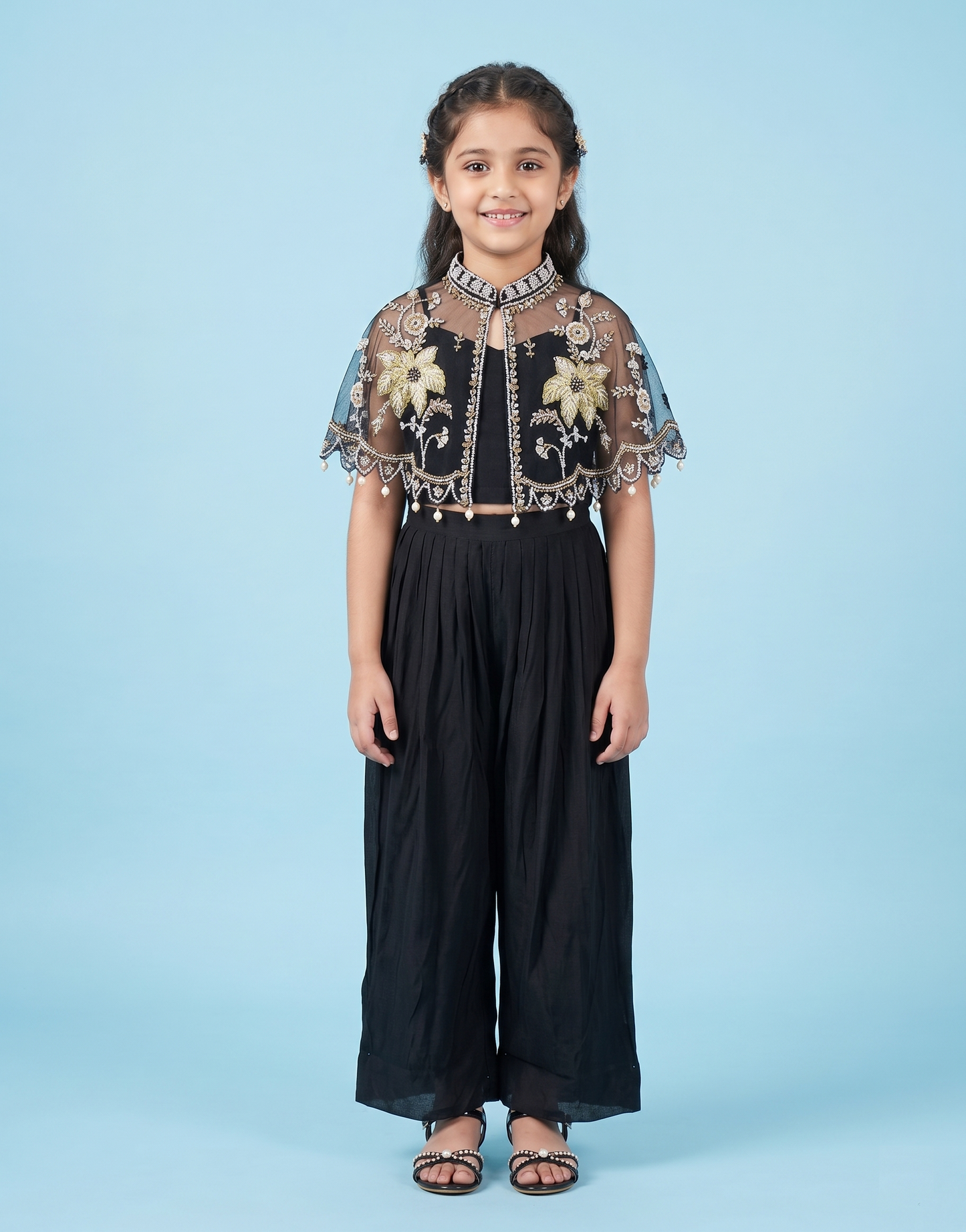 Black Colour Plazo Set(GE-GPZS_6165)