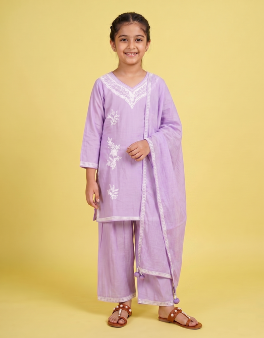 Lavender Colour Plazo Set(GE-GPZS_7625)
