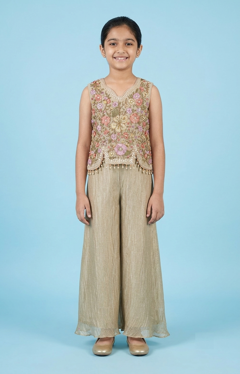 Gold Colour Plazo Set(GE-GPZS_9929)