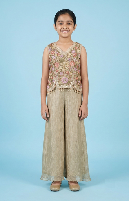 Gold Colour Plazo Set(GE-GPZS_9929)