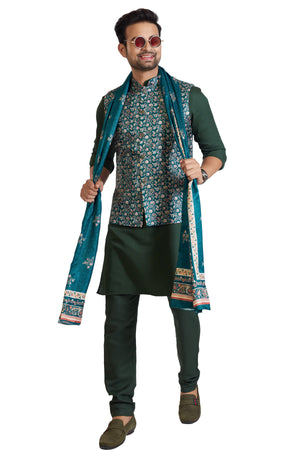 Olive Green Colour Bundi Set(ME-MBUS_GKSD SUZANI)