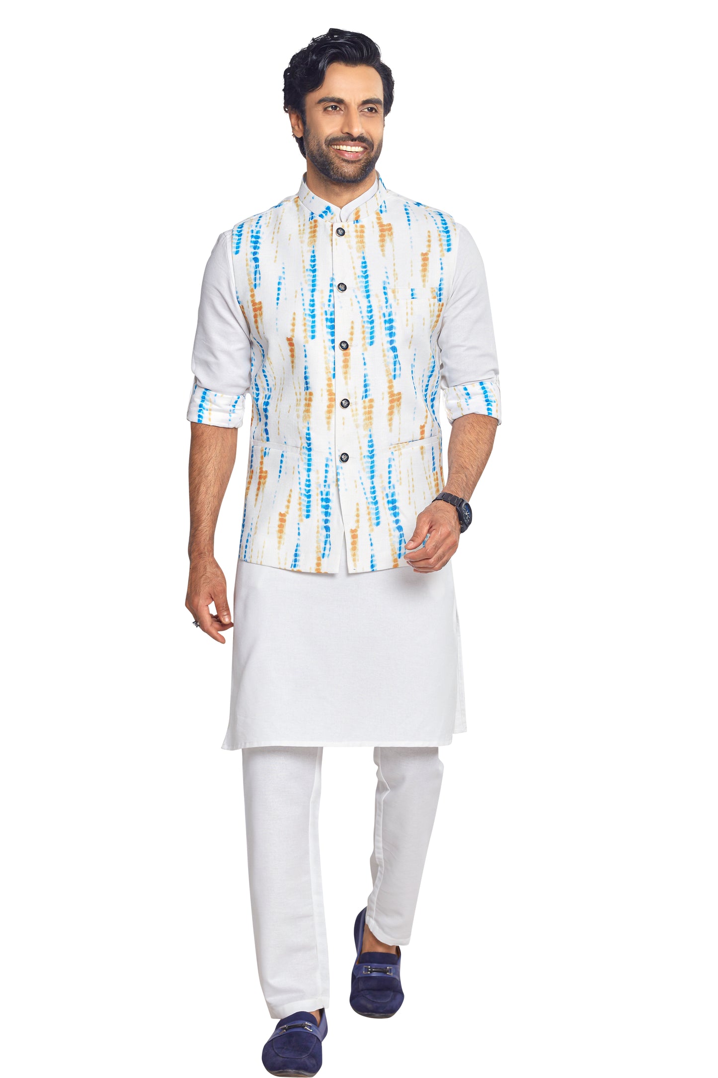 Cream Colour Jacket Kurta Set(MC-MKUS_GKST-BATIC 202-C)