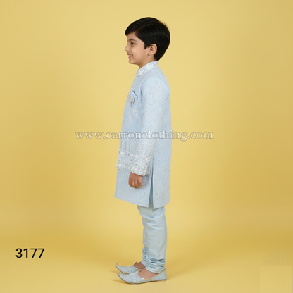 Sky Blue Colour Jacket Kurta Set(BE-BBUS_3177)
