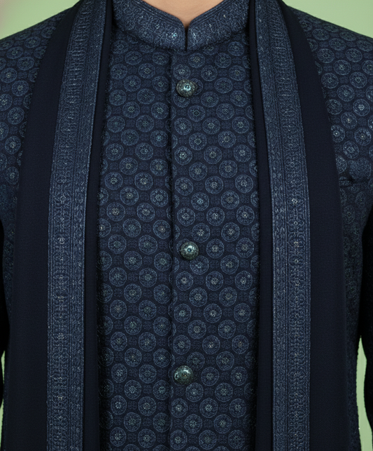 Navy Blue Colour Indo Western(ME-MINW_ARK 11173)