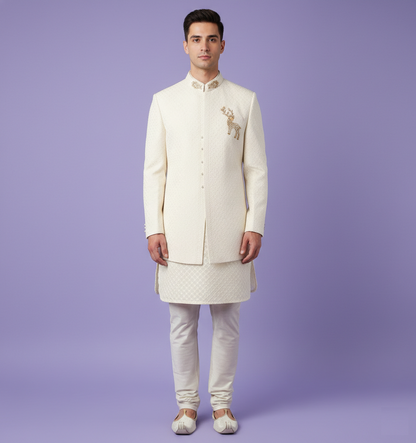 Cream Colour Sherwani(ME-MSRW_11290)