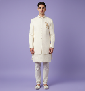 Cream Colour Sherwani(ME-MSRW_11290)