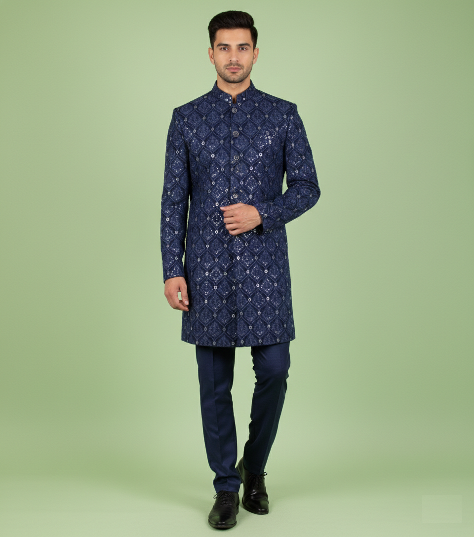 Blue Colour Indo Western(ME-MINW_3625)