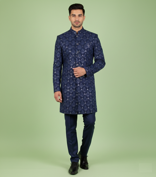 Blue Colour Indo Western(ME-MINW_3625)