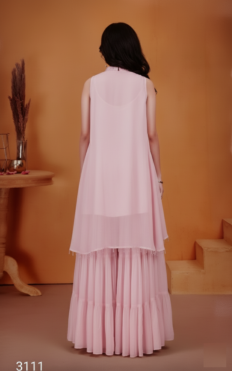 Pink Colour Gharara Set(GE-GGHS_3111)