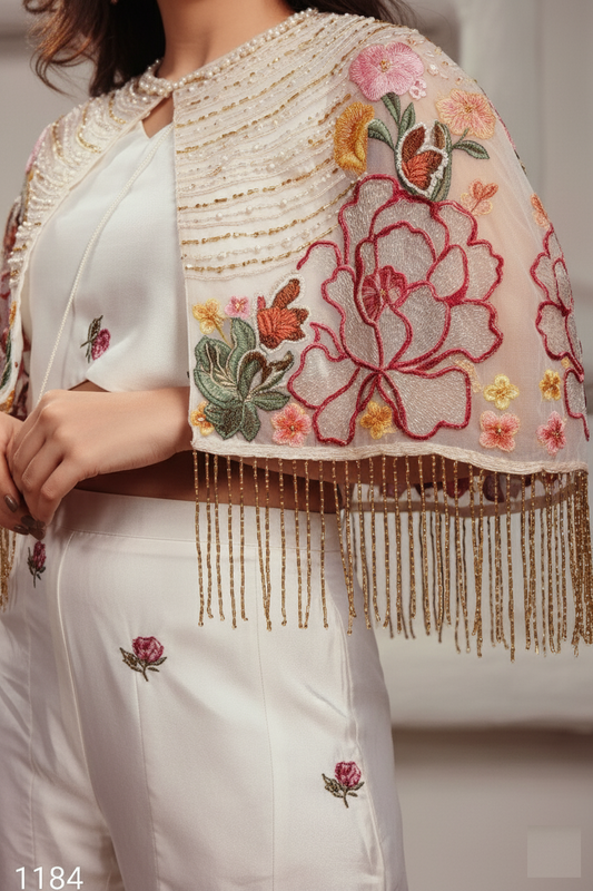 Cream Colour Plazo Set(GE-GPZS_1184)