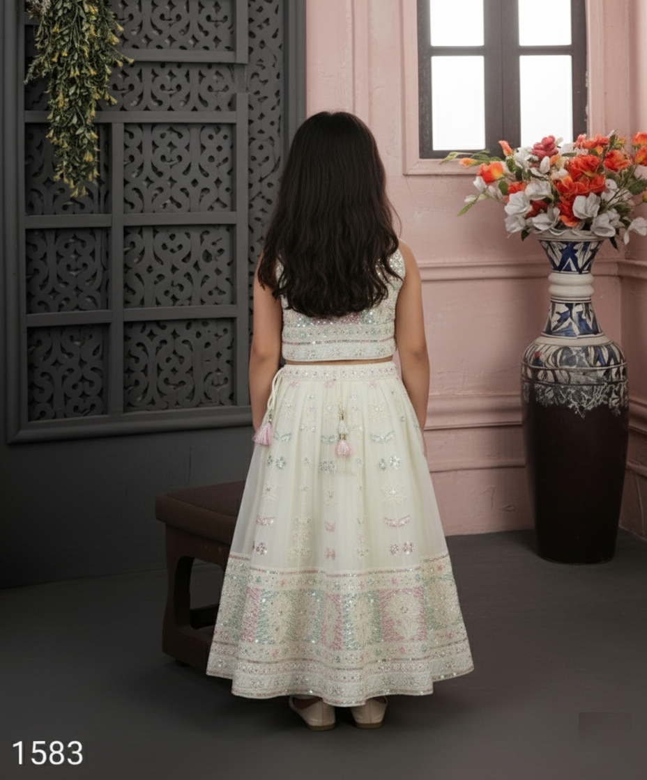 White Colour Ghaghra Choli(GE-GGHC_1583)